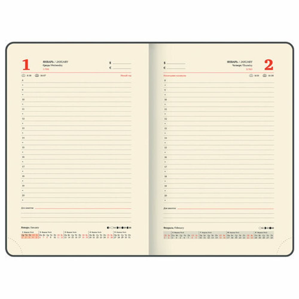 Ежедневник датированный 2025, А5, 143x218 мм, BRAUBERG "Journal", под кожу, застежка, органайзер, серый, 115881