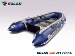 Лодка надувная моторная solar-420 jet tunnel