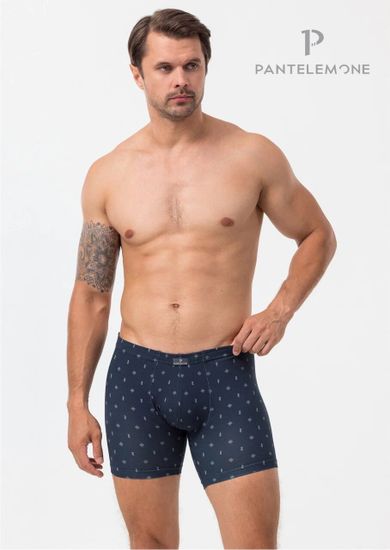 Трусы мужские боксеры удлинённые Pantelemone PMHL-1518, геометрия темный деним