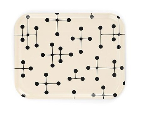 Поднос Classic Tray M VITRA фанера/ivori black 360х280 коллекция Dot Pattern light
