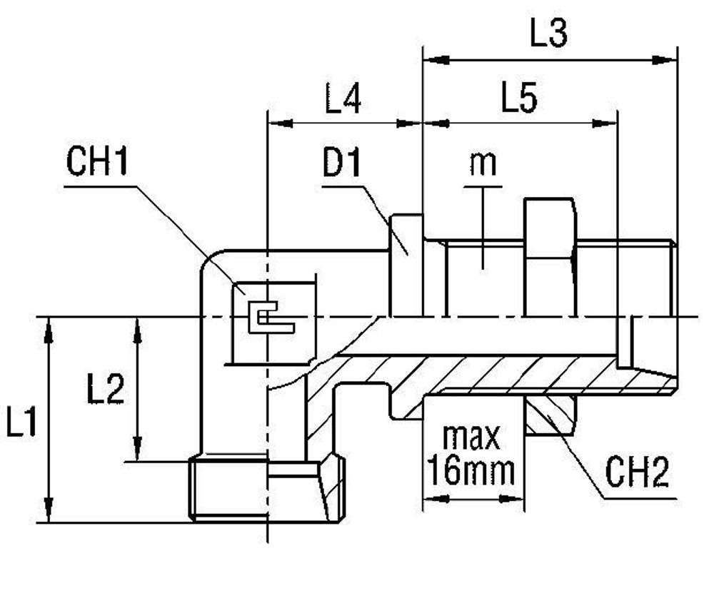 Соединение PD90 DL22 M30х2 (корпус)