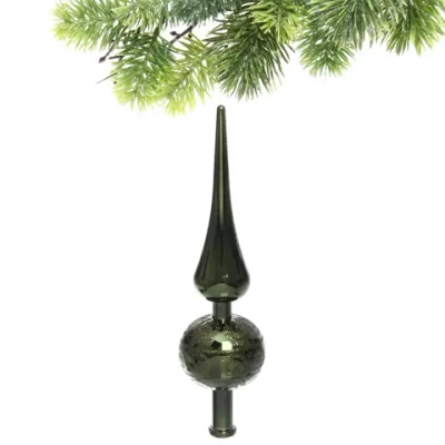 Верхушка на ёлку 23 см «Волшебный узор», Изумруд