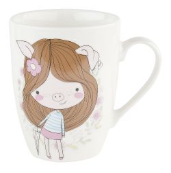 Кружка фарфоровая "Нюша" v=360мл. (6видов) (min12) (транспортная упаковка)