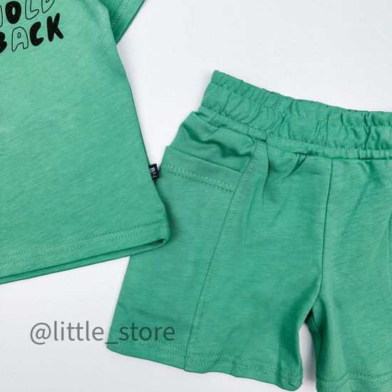 Комплект хлопковый с шортами, Шалфей