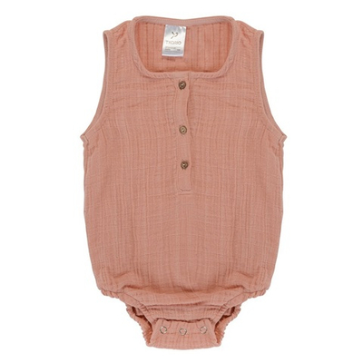 Боди из хлопкового муслина цвета пыльной розы из коллекции essential 9-12m
