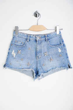 Шорты Amisu со стразами, маркировка 34, визуально 40 размер