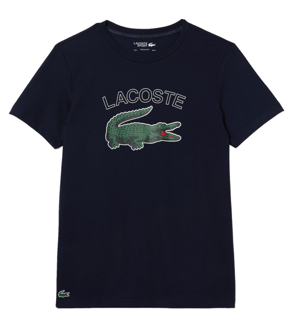 Футболка мужская теннисная Lacoste Sport Crocodile Print Jersey T-shirt - navy blue