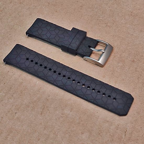 Ремешок Ranger 24 мм для Suunto 9 Baro, Suunto 7, Suunto Spartan Sport силиконовый быстросъемный (Черный, серебристая пряжка)