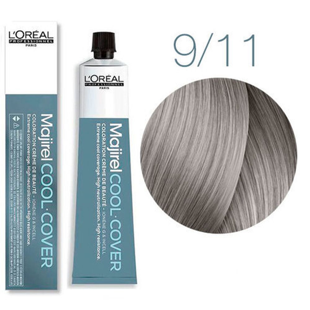 L&#39;Oreal Professionnel Majirel Cool Cover 9.11 Очень светлый блондин глубокий пепельный 50мл