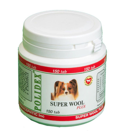 Polidex Super Wool+ Витамины для собак, 150таб.