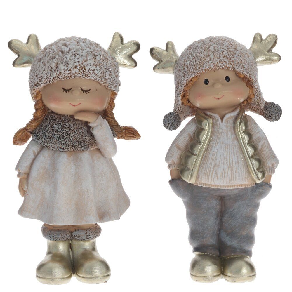 GAEM Фигурка декоративная "Мальчик/Девочка", L7,5 W5 H13 см, 2в.