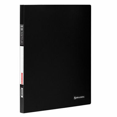 Папка 30 файлов (BRAUBERG) бюджет, черная, 0,5мм 222632
