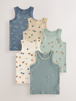 Майка для мальчика Next AA1-083, 5 шт., Синий, Белый, Бежевый