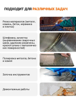 Аккумуляторная бесщеточная ушм болгарка BORT BWS-21LI 21В, диск 125 мм, 2 АКБ 4.0 А/ч, в кейсе с быстрой зарядкой