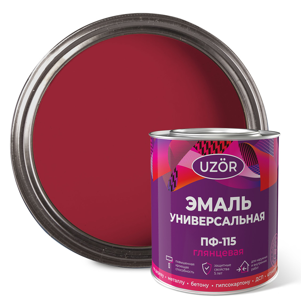 УЗОР  Эмаль ПФ-115 Вишневая 2,7кг ГОСТ 6465-76 (Сайвер)