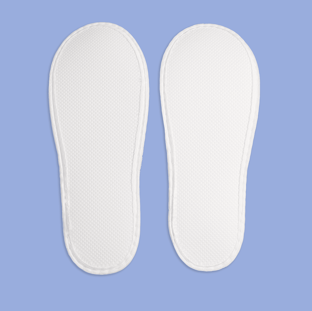 Тапки корал флис, закрытый мыс (50 пар) одноразовые, белые