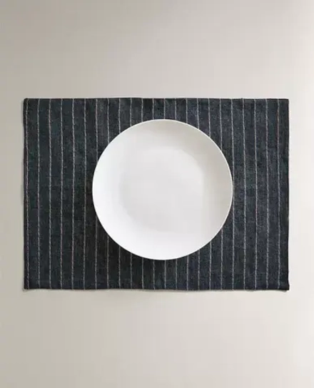 ZARA HOME ЛЬНЯНАЯ САЛФЕТКА, СИНИЙ