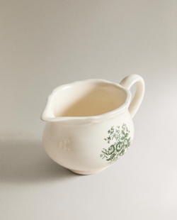 Zara Home кувшин из фаянса, цвет тёмно-зелёный, 13 см