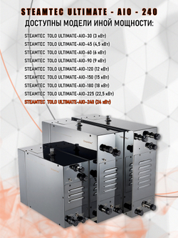 Steamtec TOLO AIO 240 - 24 кВт парогенератор для хамама и турецкой бани / Серия Premium