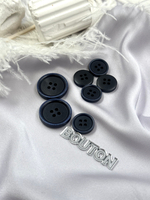 Пуговицы на прокол черно-синие (с синим ободком)