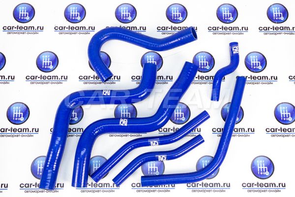 Комплект патрубков радиатора охлаждения и отопителя силиконовые синие "CS20" на Лада Приора (10843)
