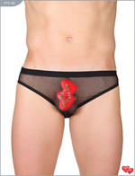 Слипы мужские сетчатые со шнуровкой сзади, (48) (Цвет: черный)