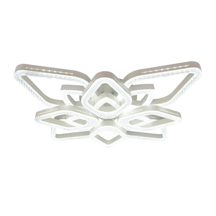 Потолочный светодиодный светильник 150Вт, 9045лм, 3000-6000K, Ra>80, плавная регулировка мощности, изменение цветовой температуры, пульт, металл/акрил, белый