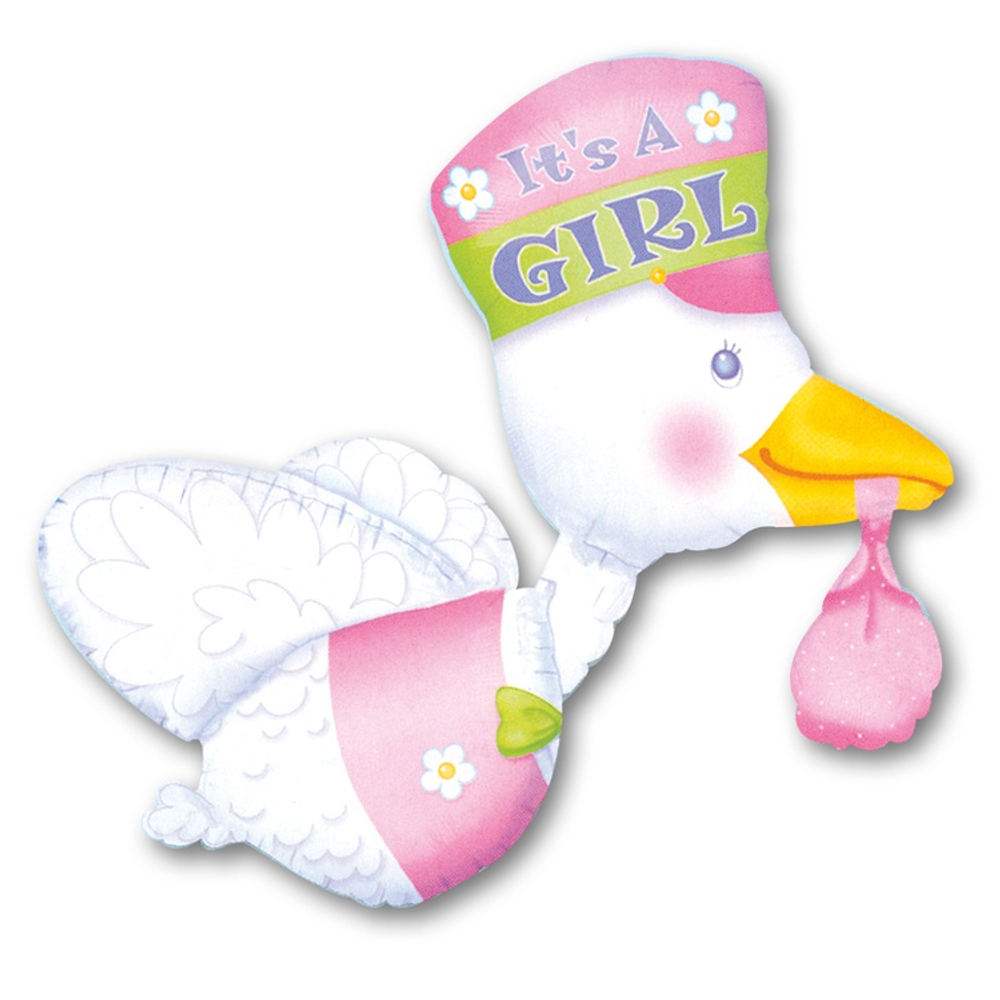 Шар Фольгированный Аист розовый (Розовый)