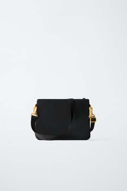 ZARA БАЗОВАЯ СУМКА ЧЕРЕЗ ПЛЕЧО, ЧЕРНЫЙ