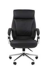 Офисное кресло Chairman 794 Россия хром нат. кожа/экокожа черная