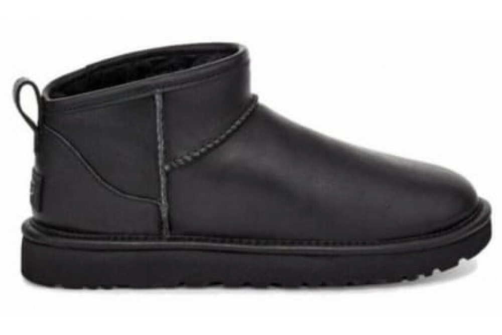 UGG Mens Classic Ultra Mini Leather Black