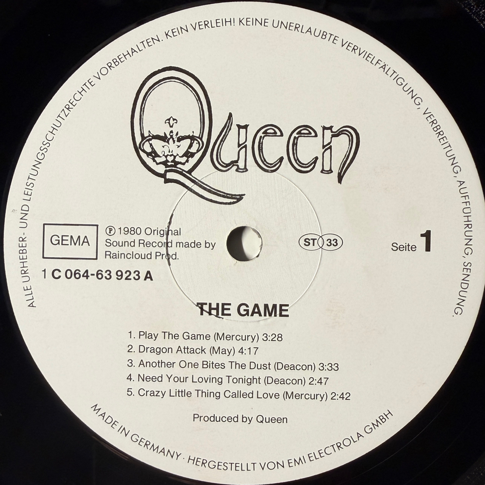 Queen ‎– The Game (Германия 1980г.) Т