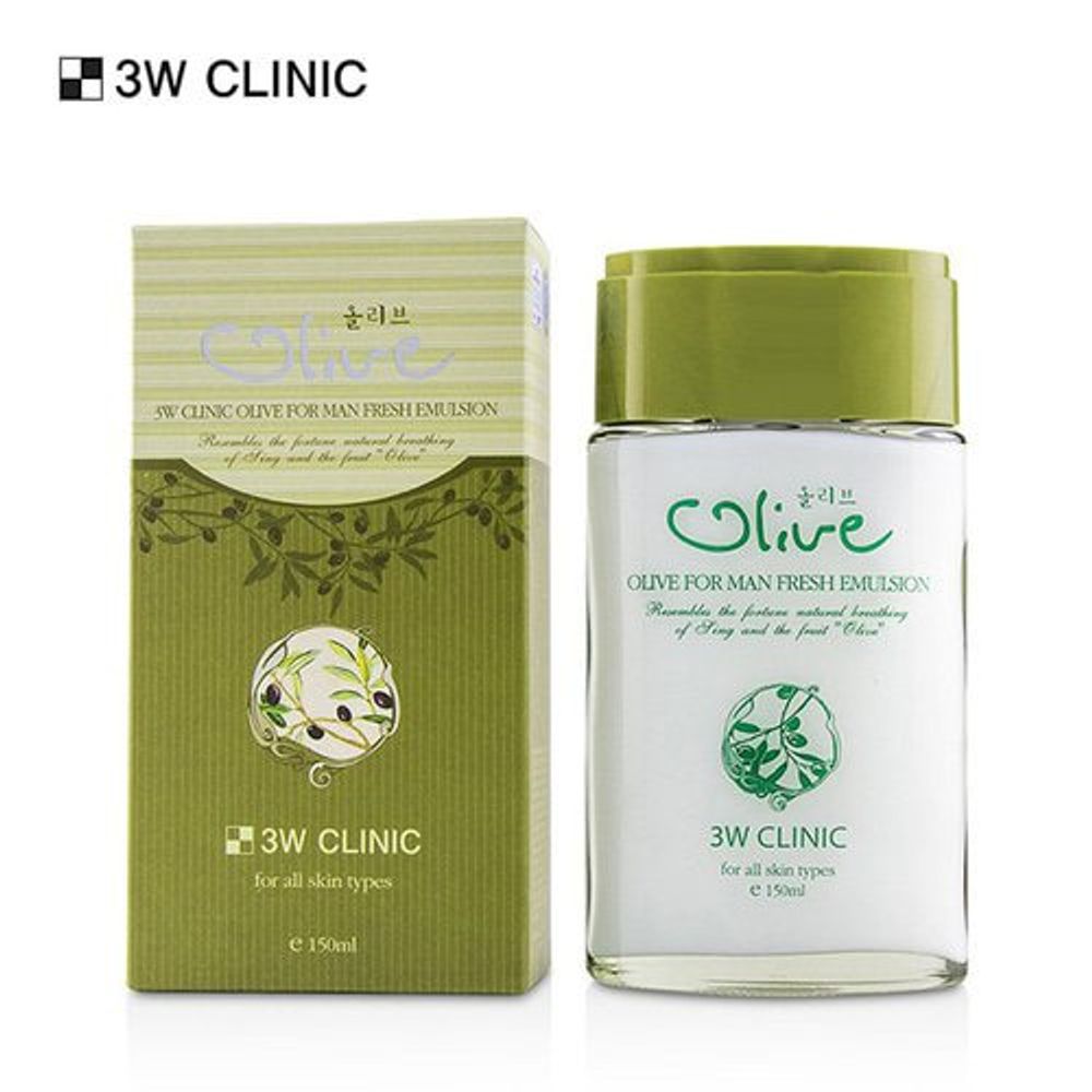 Эмульсия для лица 3W Clinic Olive For Man Fresh Emulsion увлажняет питает 150 мл