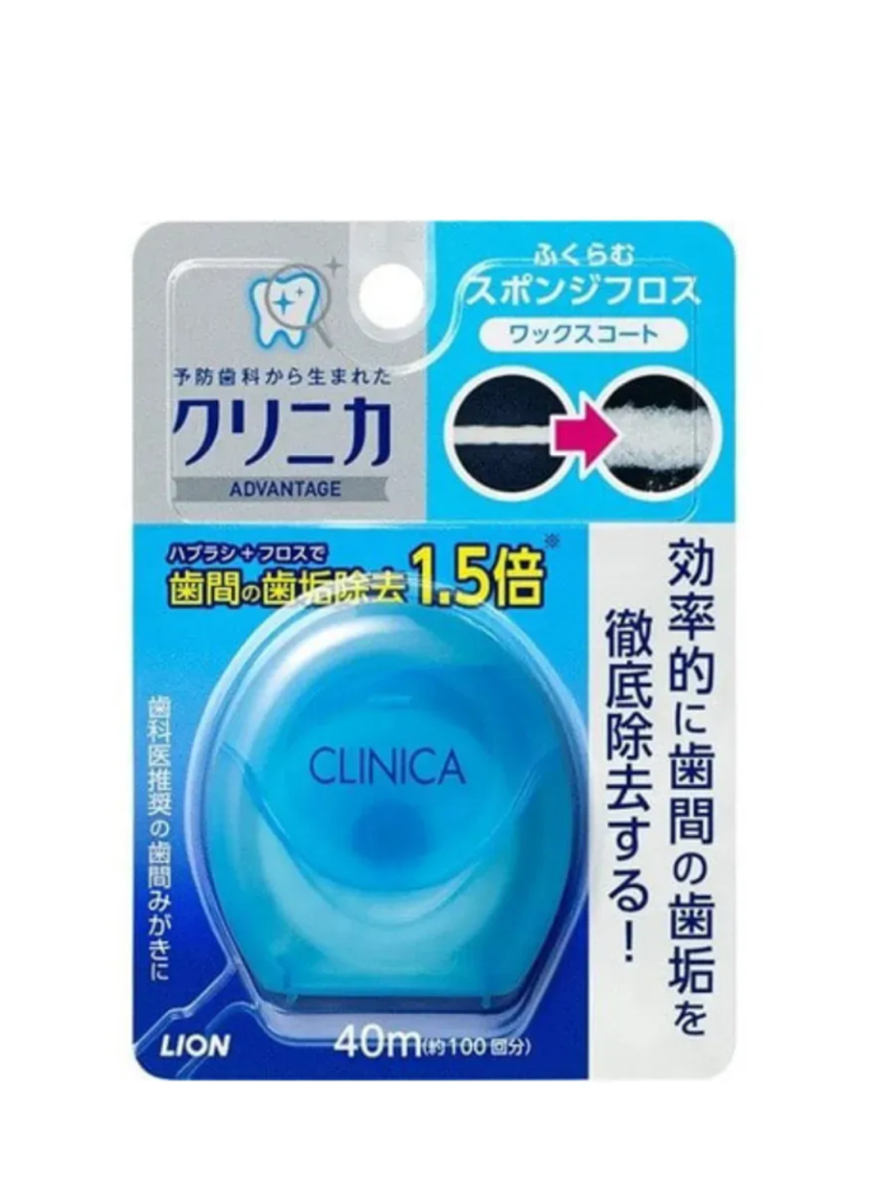 Шелковистая особотонкая зубная нить LION Clinica Advantage Smooth Floss