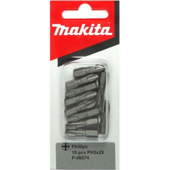 Бита Torsion для шуруповертов 10 шт. (25 мм; шестигранный хвостовик 1/4&quot;; Ph3) Makita P-06074