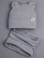 Шапка с ушками осенняя и снуд для детей