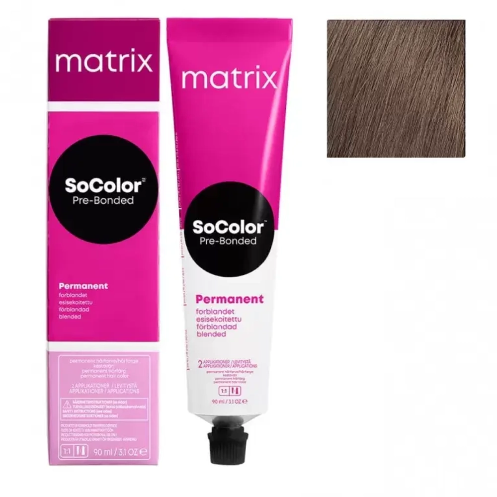 Matrix SoColor Pre-Bonded 8AV Светлый блонд пепельный перламутровый Крем-краска для волос, 90мл