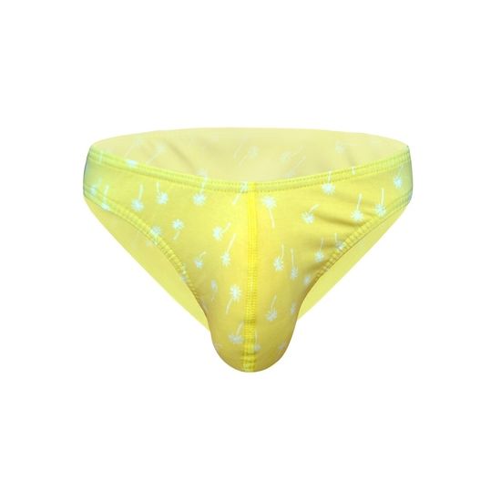 Мужские трусы слипы желтые с принтом DARKZONE DZN6480