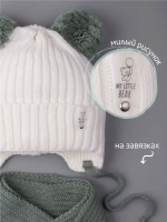 Шапка детская осенняя и шарф с ушками