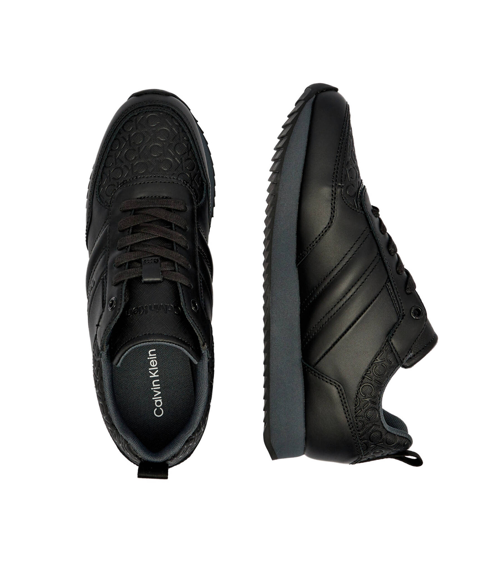 Кожаные кроссовки Calvin Klein - черный(HM0HM01499)
