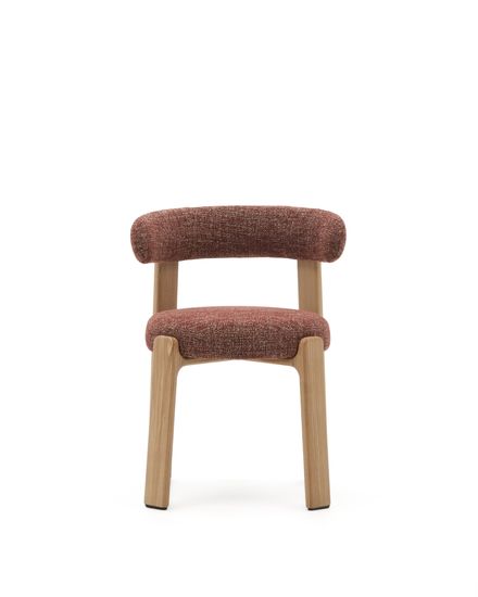 Granite Стул на 4 ножках из терракотового шенилла и массива ясеня в натуральной отделке La Forma Испания