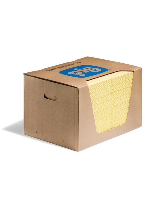 Впитывающий мат для обнаружения утечек, сильные нагрузки, желтый цвет, 100 шт.