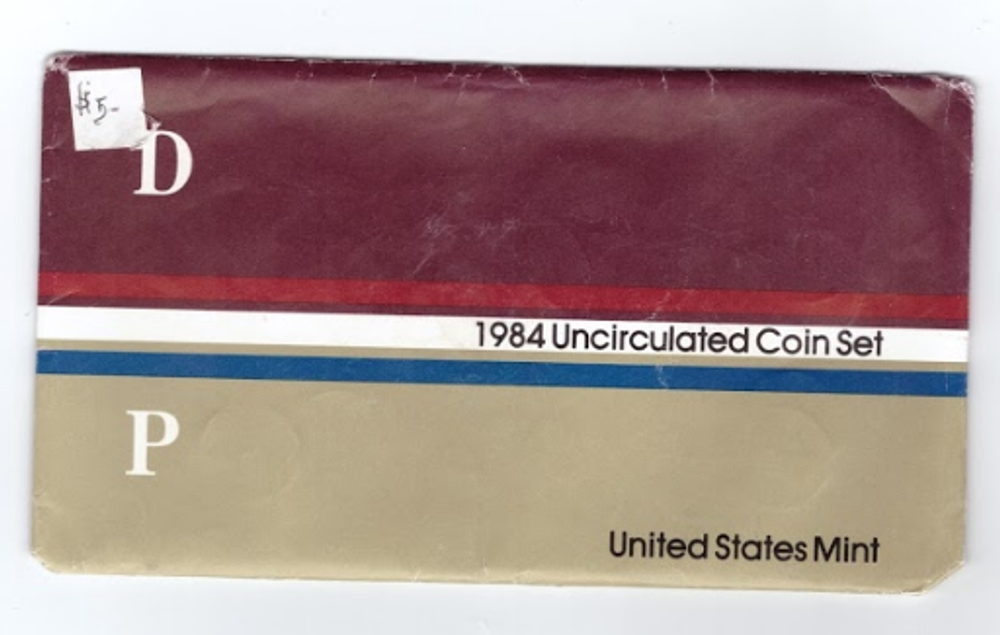 Годовой набор США в родной запайке 1984 год двор D и P