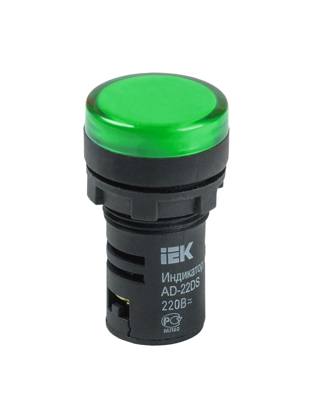 Лампа светосигнальная AD22DS d22мм 230В AC/DC зел. KARAT IEK BLS10-ADDS-230-K06