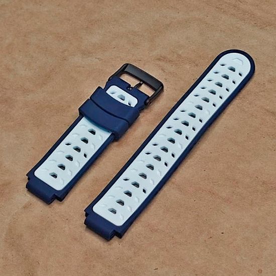 Ремешок для Garmin Forerunner 735XT / 220 / 230 / 235 / 620 / 630 силиконовый двухцветный (Синий / Белый)