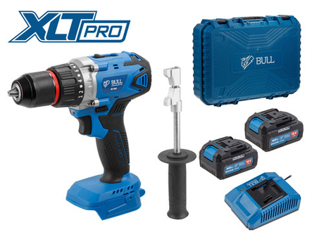 Аккум. дрель-шуруповерт BULL SR 1802 в чем. XLTpro БЕСЩЕТ., 18 В, 80 Н*м, 2*4 А*ч, БЗП 13 мм