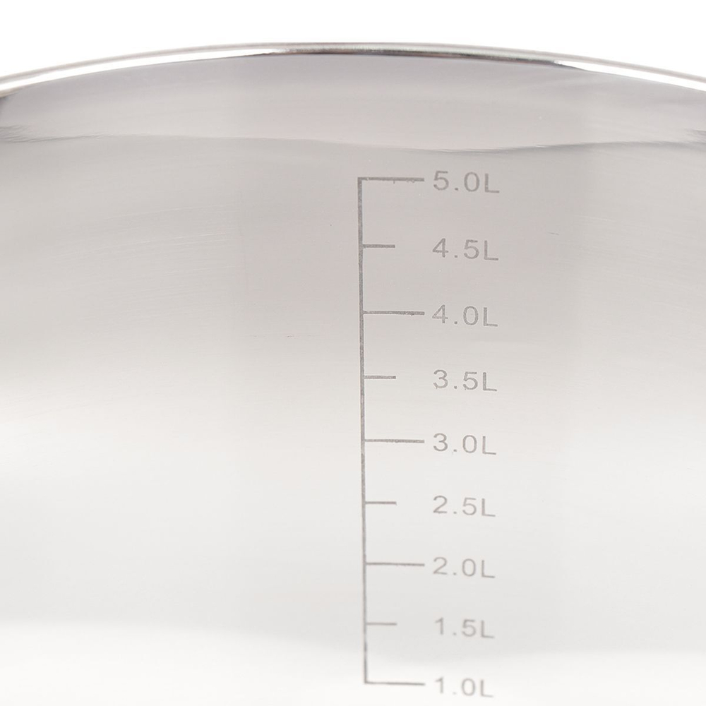 Кастрюля нерж, 5.4 л, с крыш, Daniks, Оптима, GS-01201-24CA, индукц