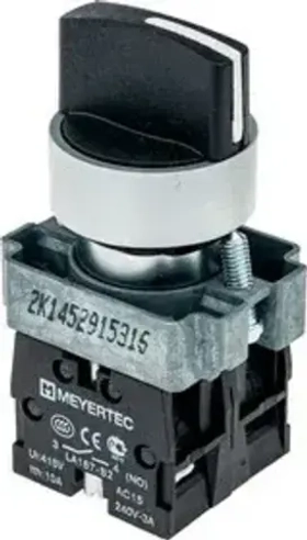 Переключатель, короткая ручка, черный, 3 положения, 2NO, с фиксацией, металл MTB2-BDZ133 арт.: 54247