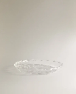 ZARA HOME РЕЛЬЕФНАЯ КРУГЛАЯ МЫЛЬНИЦА, ПРОЗРАЧНЫЙ