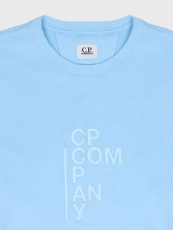 Футболка C.P. Company 30/1 Jersey Vertical Logo Sky Blue